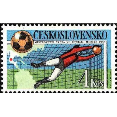 1 عدد تمبر جام جهانی فوتبال مکزیکو - چک اسلواکی 1986