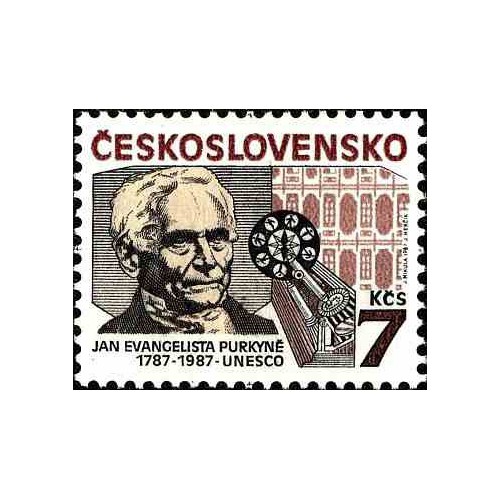 1 عدد تمبر یادبود یان اوانجلیستا پورکین - فیزیولوژیست - چک اسلواکی 1987