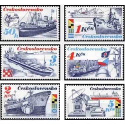 6 عدد تمبر کشتیرانی - چک اسلواکی 1989