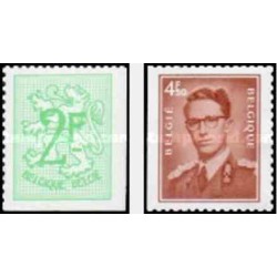 2 عدد تمبر سری پستی - دندانه در 2 یا 3 لبه - بلژیک 1972