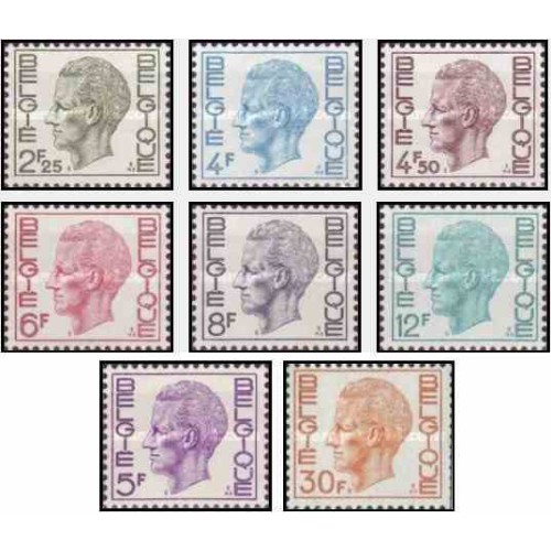 8 عدد تمبر سری پستی - شاه بائودین - بلژیک 1972 8 عدد تمبر سری پستی - شاه بائودین - بلژیک 1972