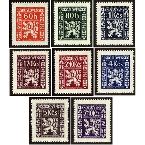 8 عدد تمبر سری پستی - نشانها - رسمی - چک اسلواکی 1947 8 عدد تمبر سری پستی - نشانها - رسمی - چک اسلواکی 1947