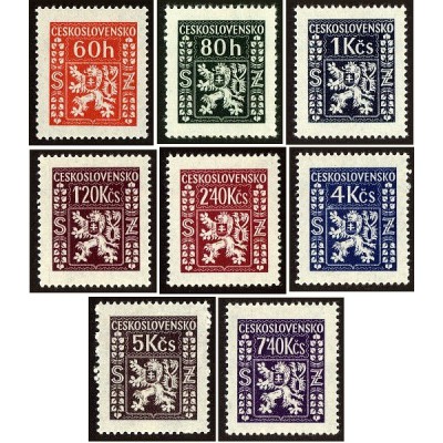 8 عدد تمبر سری پستی - نشانها - رسمی - چک اسلواکی 1947