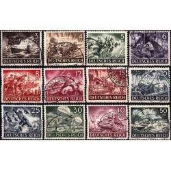 12 عدد تمبر روز یادبود قهرمانان - رایش آلمان 1943 مهرخورده قیمت 19.4 دلار