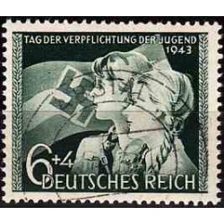 1 عدد تمبر روز جوانان - رایش آلمان 1943  مهرخورده