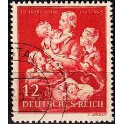 1 عدد تمبر دهمین سال کمکهای زمستانه - رایش آلمان 1943  مهرخورده