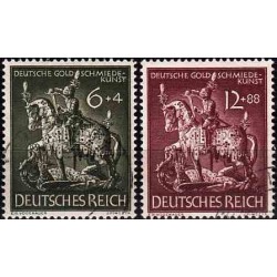 2 عدد تمبر هنر زرگری - رایش آلمان 1943 مهرخورده