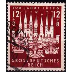 1 عدد تمبر 800 سالگی شهر لوبک - رایش آلمان 1943مهرخورده