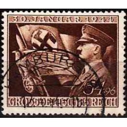 1 عدد تمبر یازدهمین سال حکومتش هیتلر - رایش آلمان 1944 مهر خورده
