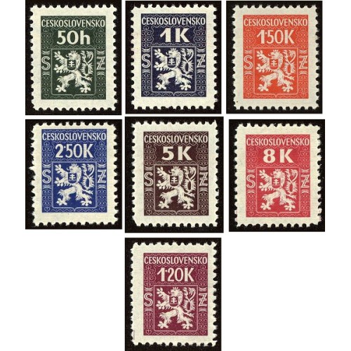 7 عدد تمبر سری پستی - رسمی - نشانها - چک اسلواکی 1945