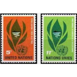 2 عدد تمبر نیروهای حافظ صلح در قبرس  - نیویورک سازمان ملل 1965