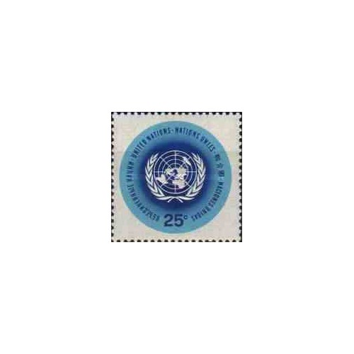1 عدد تمبر سری پستی  - نیویورک سازمان ملل 1965
