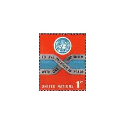 1 عدد تمبر سری پستی - سایز کوچک - نیویورک سازمان ملل 1965