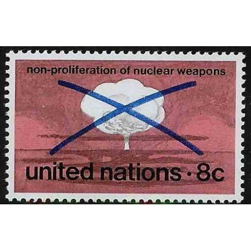 1 عدد تمبر منع گسترش سلاحهای هسته ای - نیویورک سازمان ملل 1972