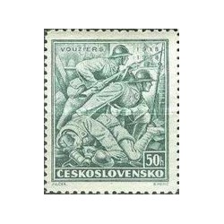 1 عدد  تمبر بیستمین سالگرد نبرد Vouziers - چک اسلواکی 1938