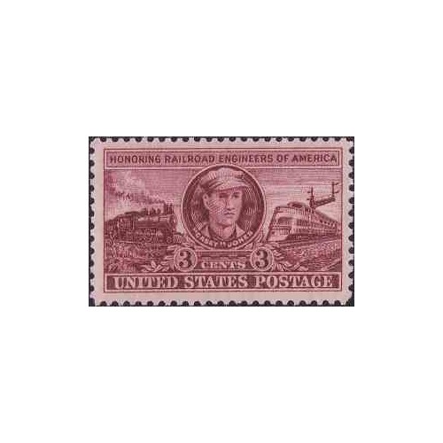 1 عدد تمبر به افتخار لوکوموتیو رانان آمریکا - کیسی جونز - آمریکا 1950