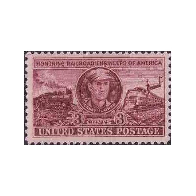 1 عدد تمبر به افتخار لوکوموتیو رانان آمریکا - کیسی جونز - آمریکا 1950