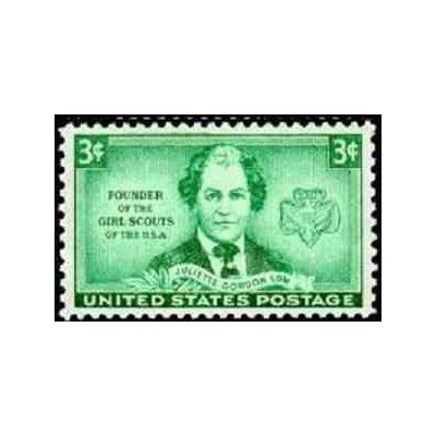 1 عدد تمبر یادبود ژولیت گوردن لو - بنیانگذار پیشاهنگی دختران - آمریکا 1948