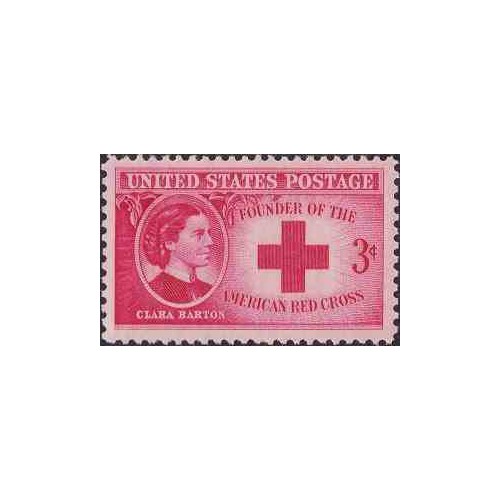1 عدد تمبر صلیب سرخ - کلارا بارتون موسس صلیب سرخ آمریکا - آمریکا 1948