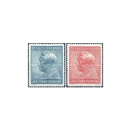 2 عدد تمبر صد و پنجاهمین سالگرد تولد یان اوانجلیستا پورکین - چک اسلواکی 1937 2 عدد تمبر صد و پنجاهمین سالگرد تولد یان اوانجلیستا پورکین - چک اسلواکی 1937