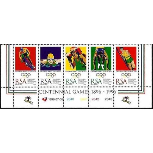 5 عدد تمبر بازیهای المپیک آتلانتا - B -  آفریقلی جنوبی 1996