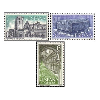 3 عدد  تمبر صومعه ها و دیرها - اسپانیا 1969