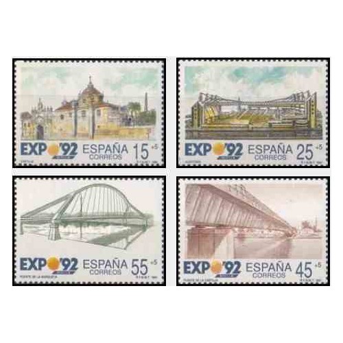 4 عدد تمبر نمایشگاه جهانی  اکسپو سویل - اسپانیا 1991
