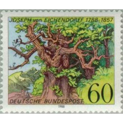 1 عدد تمبر 200مین سالگرد تولد جوزف ون ایشدنورف، شاعر - جمهوری فدرال آلمان 1988