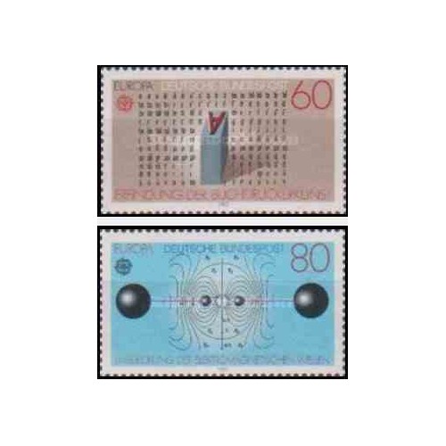 2 عدد تمبر مشترک اروپا - Europa Cept - اختراعات - جمهوری فدرال آلمان 1983 قیمت 3.5 دلار