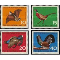 4 عدد تمبر رفاه جوانان - پرندگان  - برلین آلمان 1965