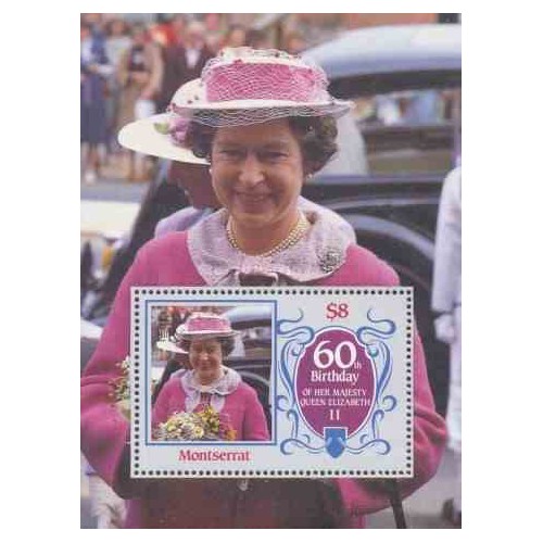 سونیر شیت60مین سالگرد تولد ملکه الیزابت دوم - مونتسرت 1986 قیمت 7 دلار