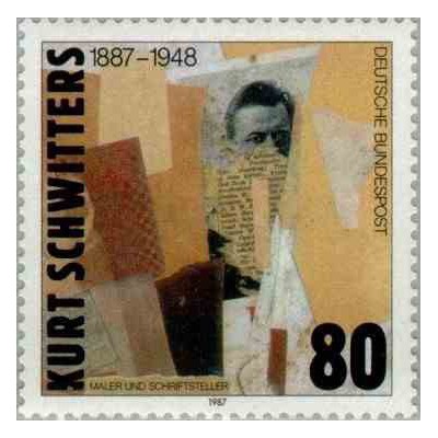 1 عدد تمبر یادبود کورت شویتر  - نقاش و نویسنده - جمهوری فدرال آلمان 1987