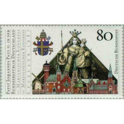 1 عدد تمبر بازدید پاپ ژان پل دوم از جمهوری فدرال آلمان - جمهوری فدرال آلمان 1987