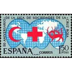 1 عدد تمبر صلیب سرخ بین المللی - شیر و خورشید - اسپانیا 1969