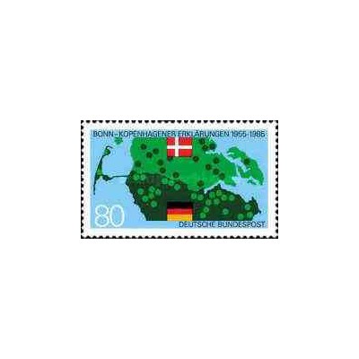 1 عدد تمبر 30مین سال بیانیه مشترک کپنهاگ- بن - تمبر مشترک با دانمارک - جمهوری فدرال آلمان 1985