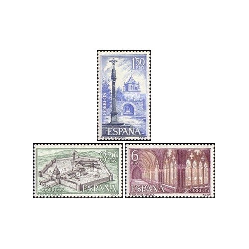 3 عدد  تمبر صومعه ها و دیرها - اسپانیا 1967