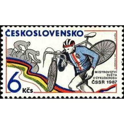 1 عدد تمبر مسابقات جهانی دوچرخه سواری سراسر کشوری -  چک اسلواکی 1987