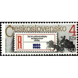 1 عدد تمبر صدمین سال اتیکت سفارشی-  چک اسلواکی 1986