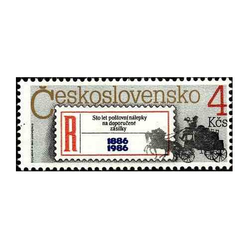 1 عدد تمبر صدمین سال اتیکت سفارشی-  چک اسلواکی 1986