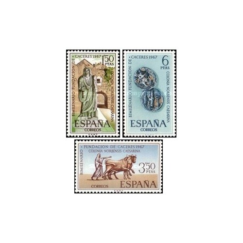 3 عدد تمبر 2000مین سالگرد کاسرس - اسپانیا 1967 3 عدد تمبر 2000مین سالگرد کاسرس - اسپانیا 1967