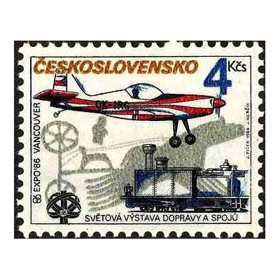 1 عدد تمبر نمایشگاه بین المللی حمل و نقل و ارتباطات ، اکسپو 86 - ونکوور -  چک اسلواکی 1986