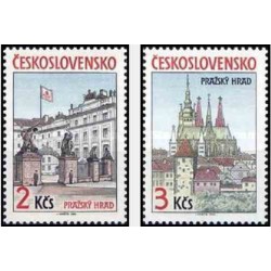 2 عدد تمبر قلعه پراگ -  چک اسلواکی 1985