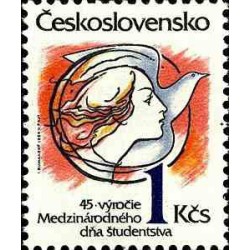 1 عدد تمبر 45مین سالگرد روز بین المللی دانشجو -  چک اسلواکی 1984