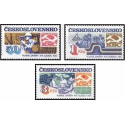 3 عدد تمبر دست آوردهای ساخت و ساز سوسیالستها  -  چک اسلواکی 1983