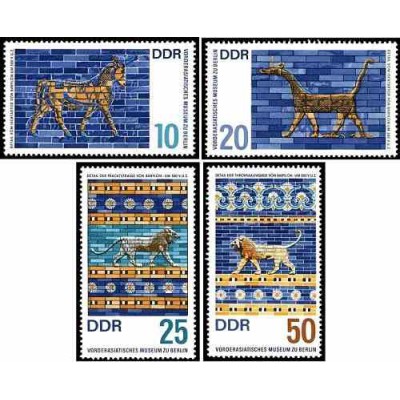 4 عدد تمبر موزه ها - هنرهایی از بابل -  جمهوری دموکراتیک آلمان 1966