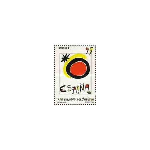 1 عدد تمبر سال توریسم اروپا - اسپانیا 1990