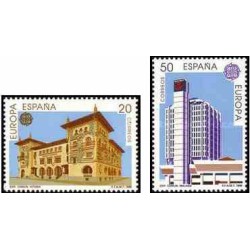 2 عدد تمبر مشترک اروپا - Europa Cept - ادارات پست - اسپانیا 1990