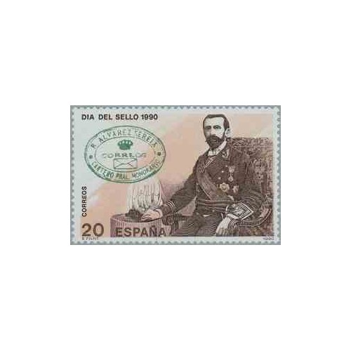 1 عدد تمبر روز تمبر - اسپانیا 1990