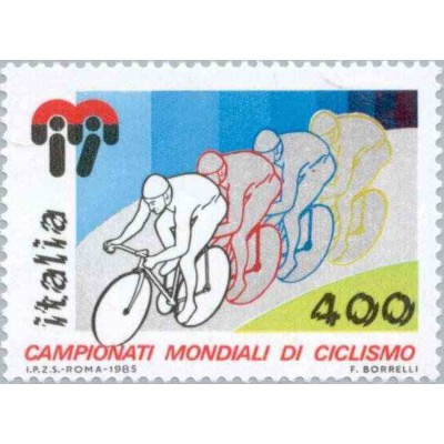 1 عدد تمبر مسابقات جهانی دوچرخه سواری - ایتالیا 1985 قیمت 2.4 دلار