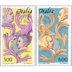 2 عدد تمبر مشترک اروپا - Europa Cept - یوهان سباستین باخ -ایتالیا 1985 قیمت 19 دلار